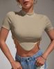 Mock neck crop tee Pattern