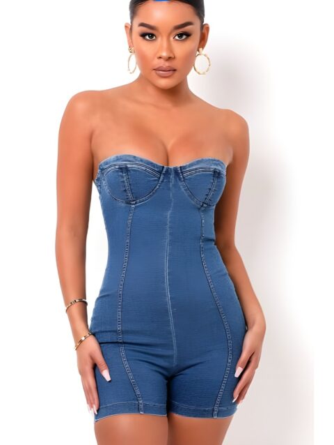 Denim Corset Playsuit