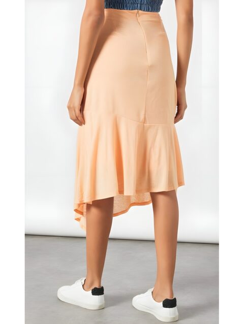 Asymmetrical Ruffle Hem Skirt