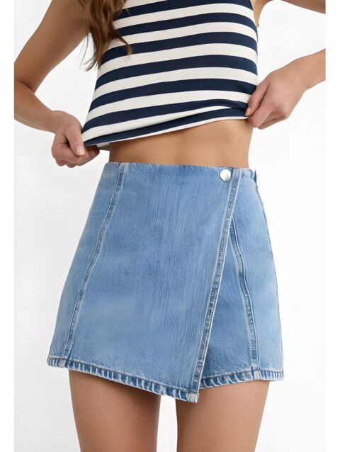 Denim Wrap Skirt