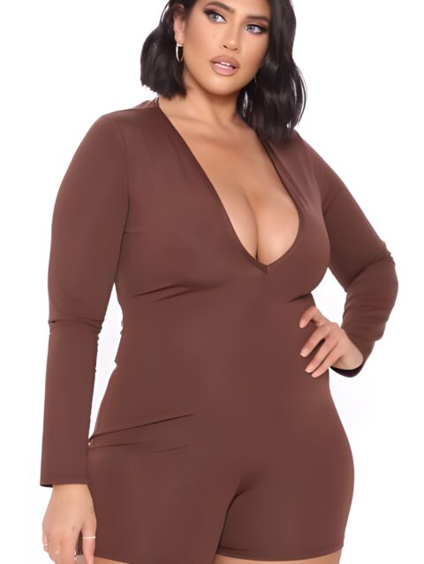 Plus Size V-Neck Romper