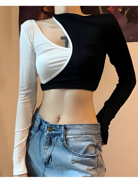 Cut-Out Long Sleeve Top