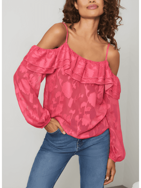 Cold Shoulder Frill Top