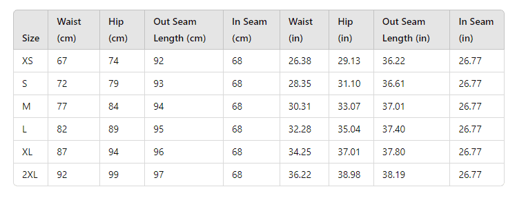 size chart size chart