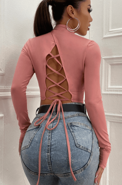 OPEN BACK CROP TOP OPEN BACK CROP TOP