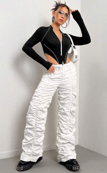 Front-Zipper Raglan Sleeve Bodysuit Front-Zipper Raglan Sleeve Bodysuit