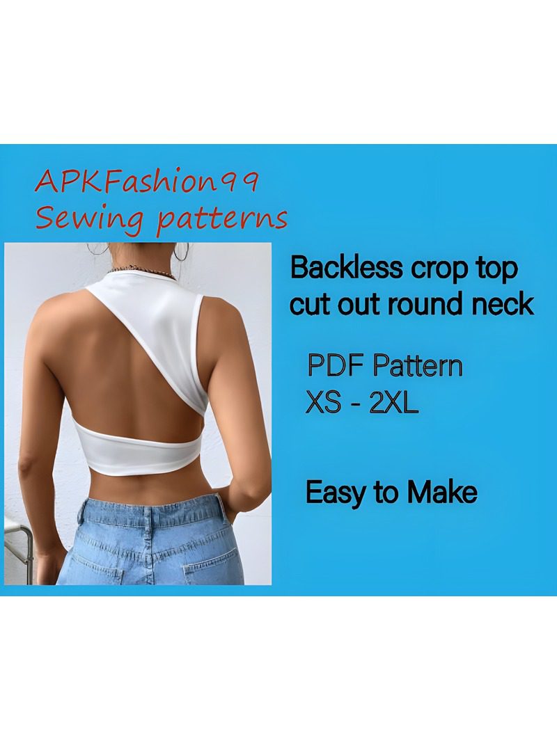 Backless crop tank top (1) Backless crop tank top white top