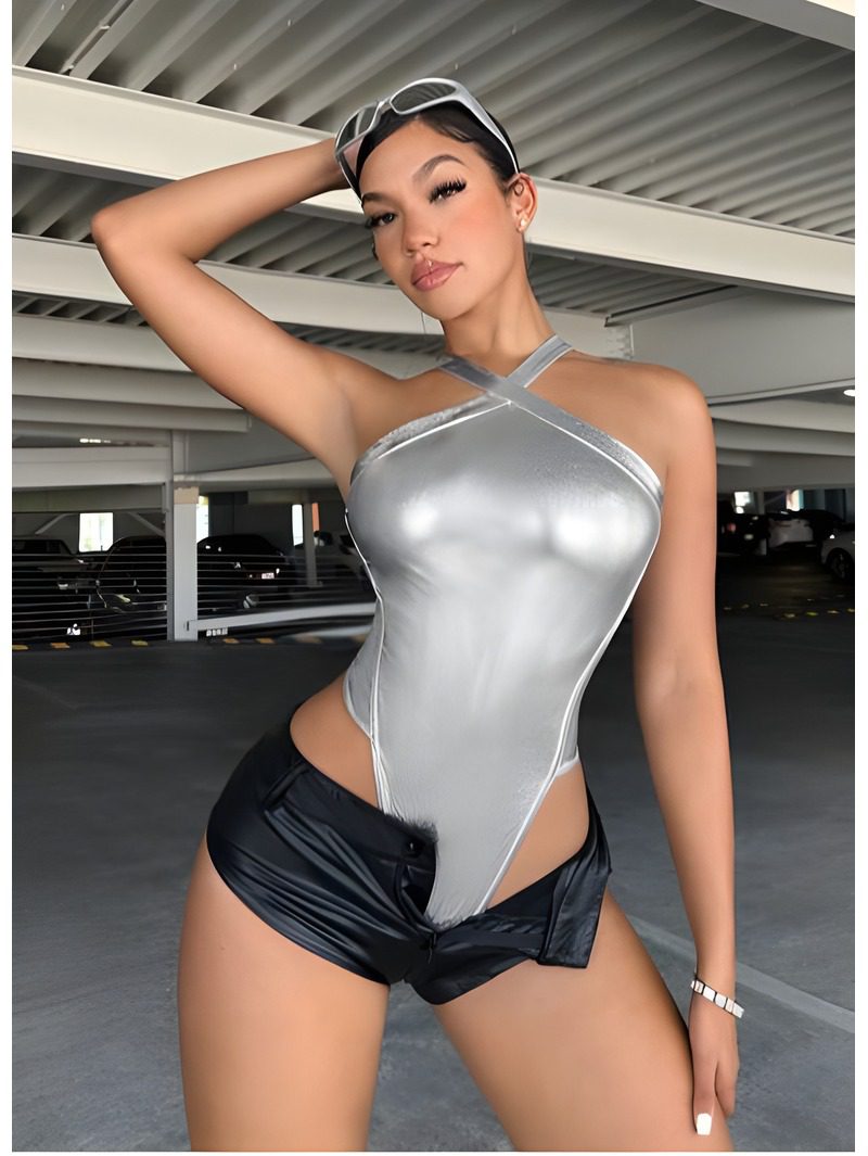 silver halter top silver halter top