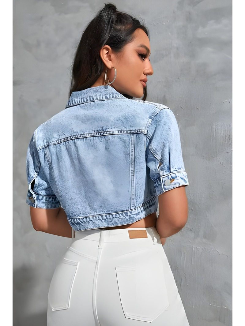 Button-Front Crop Jacket (2) Button-Front Crop Jacket