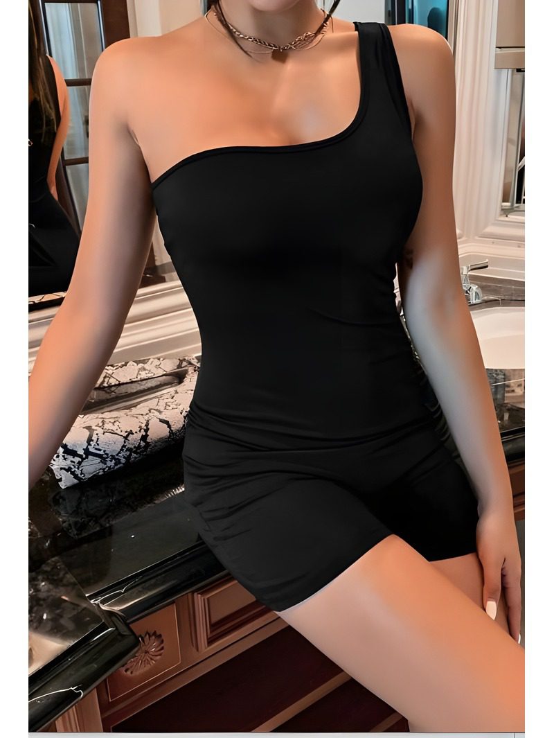 One-Shoulder Romper One-Shoulder Romper