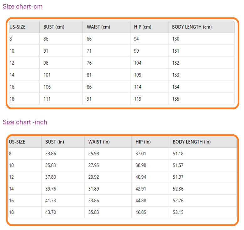 size chart-142 Open Back Maxi Dress
