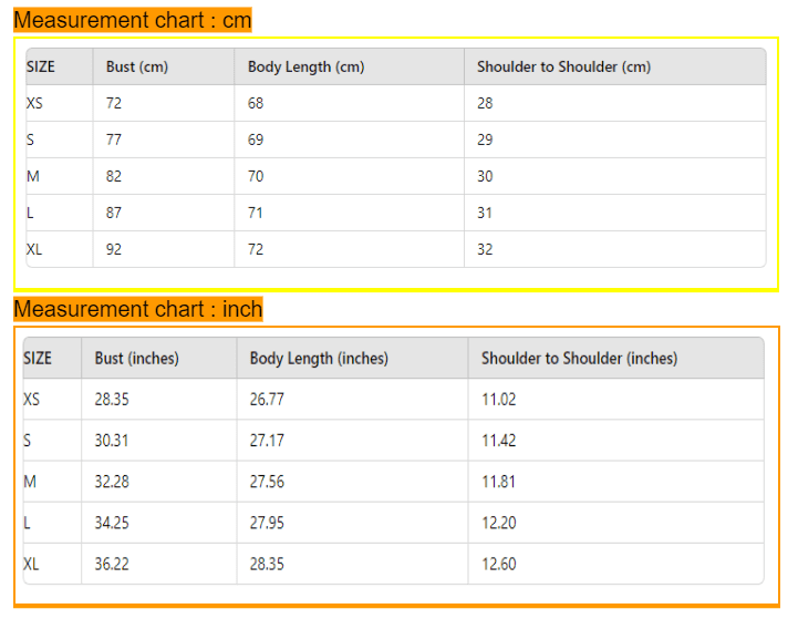 size chart-51 crop top