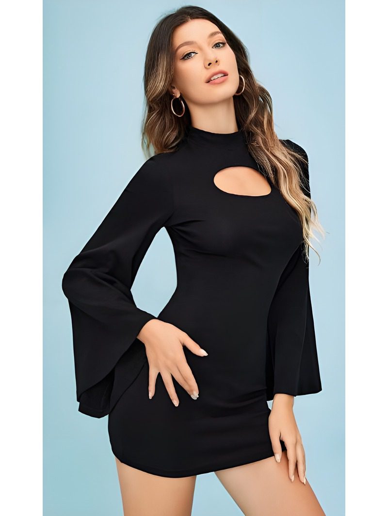 Mock Neck Cutout Top Pattern Mock Neck Cutout Top Pattern