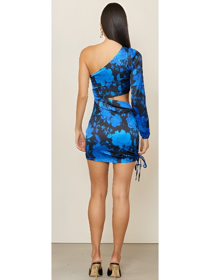 One-Shoulder Long Sleeve Mini Dress (3) One-Shoulder Long Sleeve Mini Dress