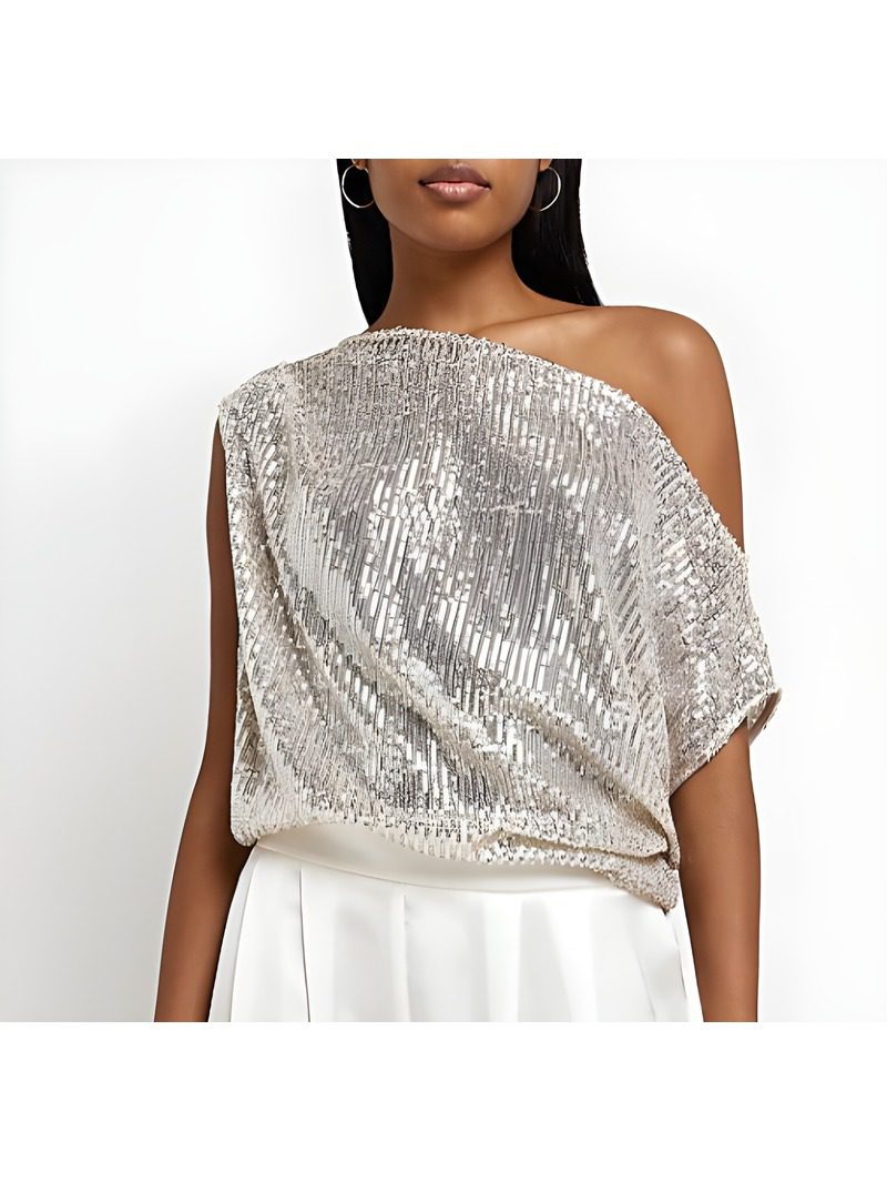 One-Shoulder Sequin Top (1) One-Shoulder Sequin Top