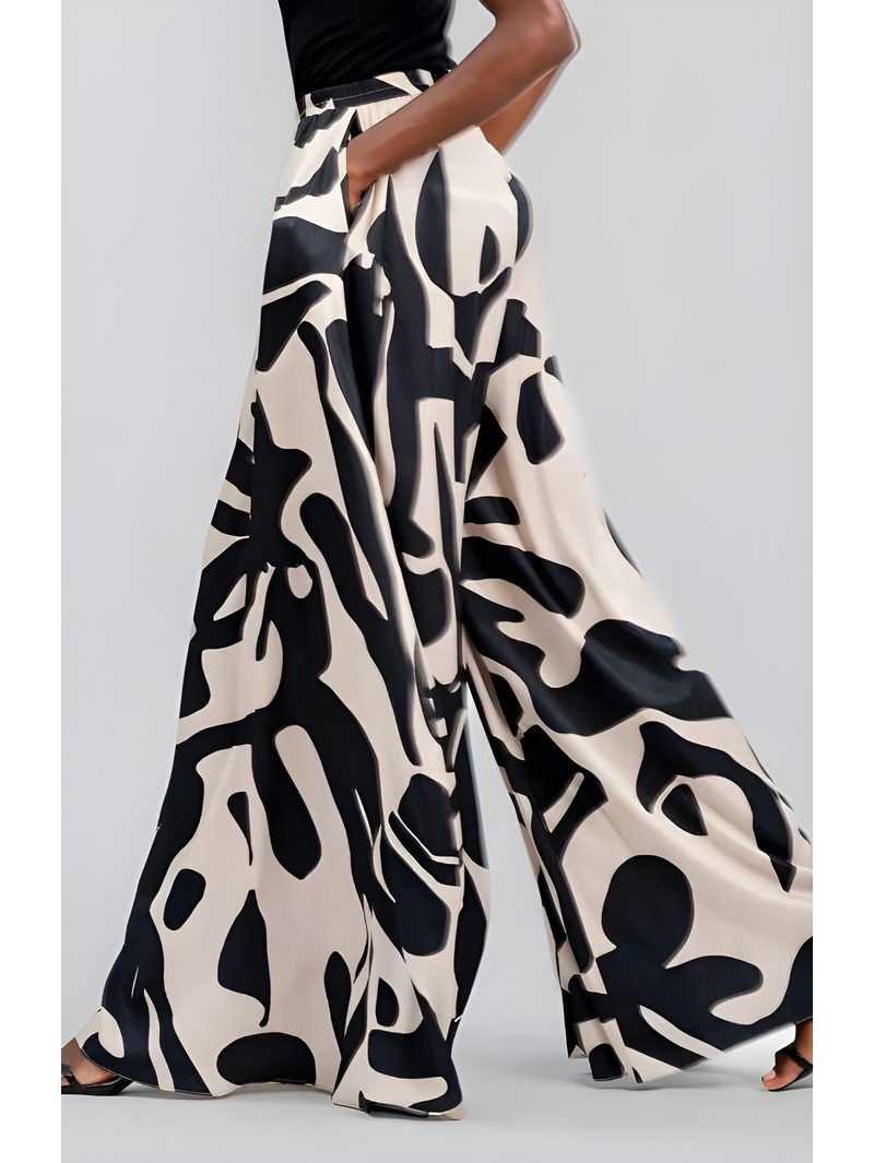Wide Leg Pants ,black and white Wide Leg Pants