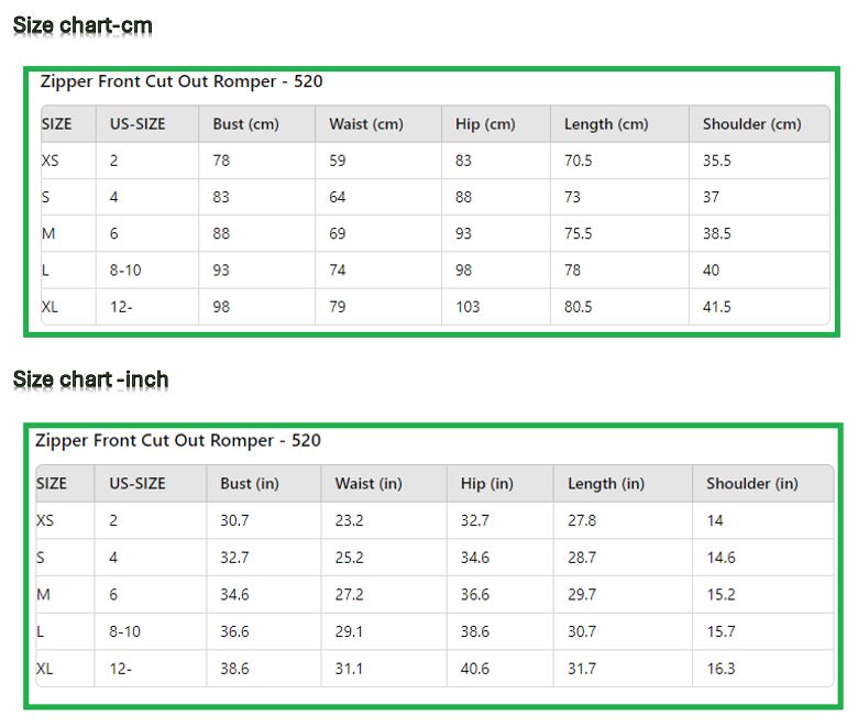 front zipper cut-out romper front zipper cut-out romper