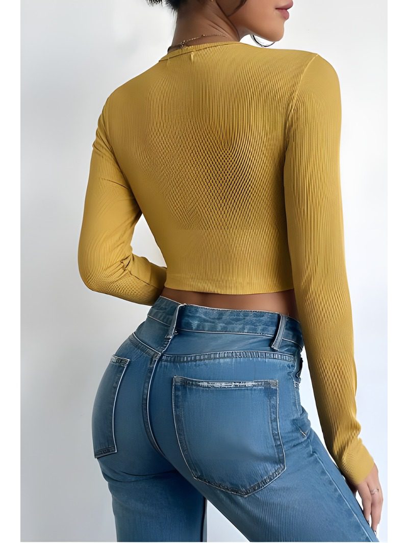 Ribbed Knit Ruched Crop Top Ribbed Knit Ruched Crop Top