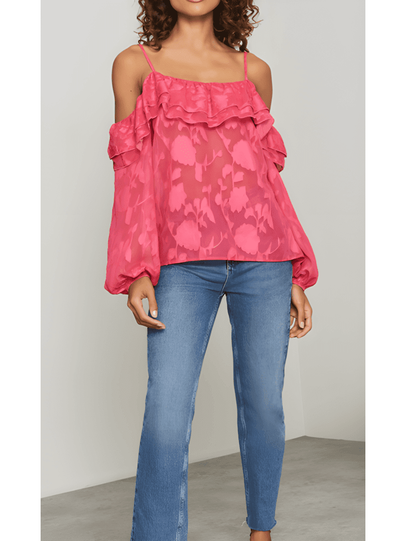 Cold Shoulder Frill Top Cold Shoulder Frill Top