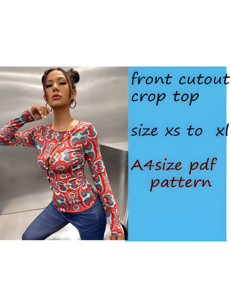 Front cut-out long sleeve top Front cut-out long sleeve top