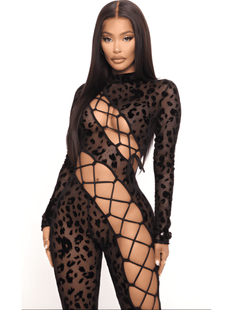 black jump suit