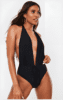 Plunge Swimsuit black
