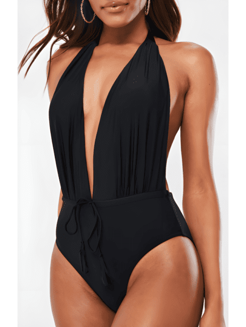 Plunge Swimsuit black