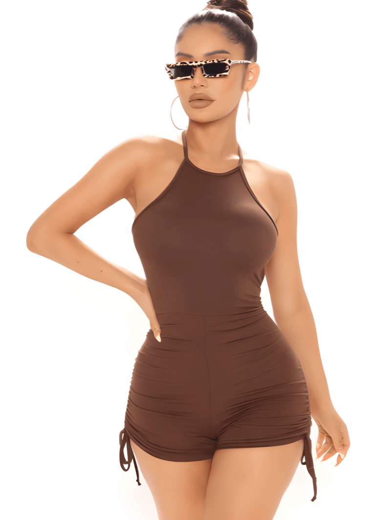 RUCHED ASIDE ROMPER (1) RUCHED ASIDE ROMPER