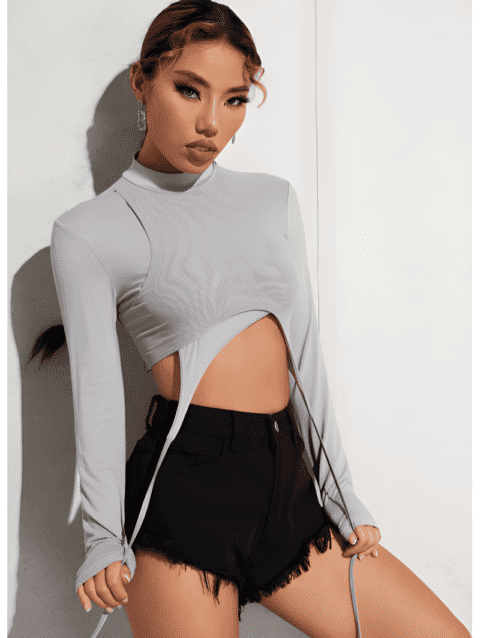 mock neck crop top