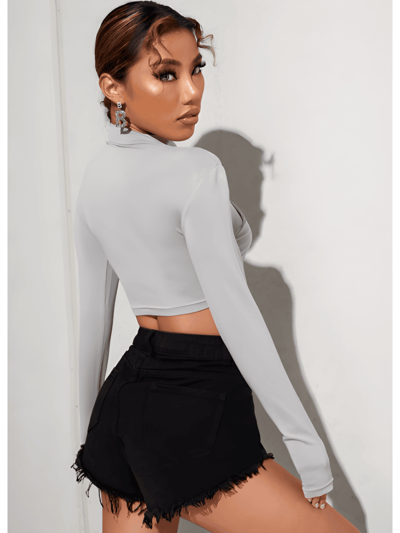 mock neck crop top mock neck crop top