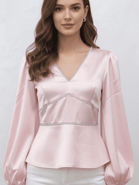 peplum satin top long sleeve peplum satin peplum blouse peplum blouse top women peplum top elegant peplum top