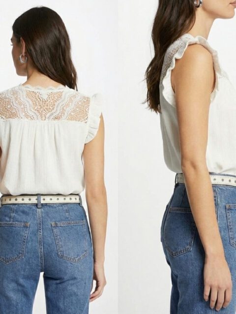 LACE TRIM BLOUSE