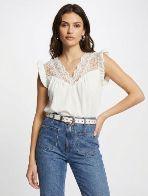 LACE TRIM BLOUSE