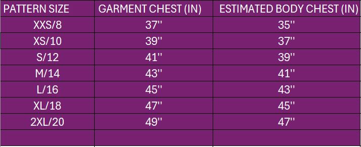 SIZE CHART