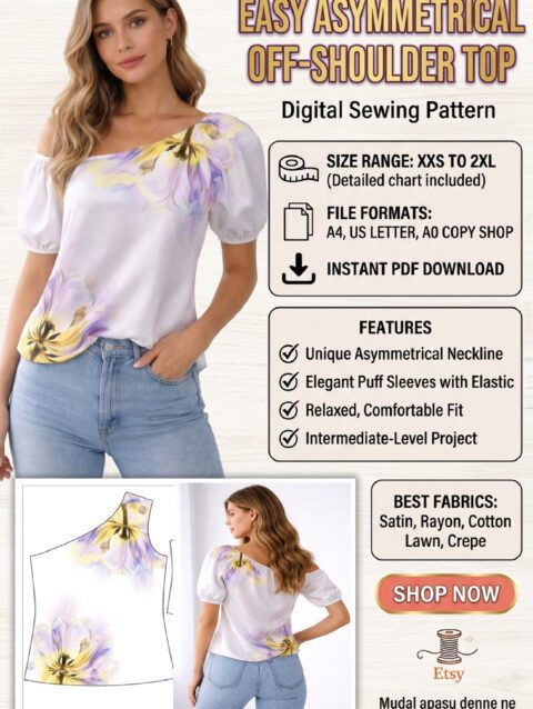 short-sleeve-slash-neck-sewing-pattern